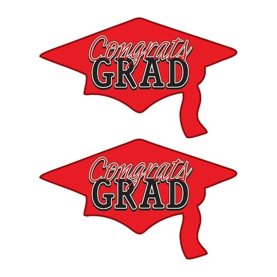 Beistle 22" x 37" Congrats Grad Cutouts, 2ct. in Red | Michaels®